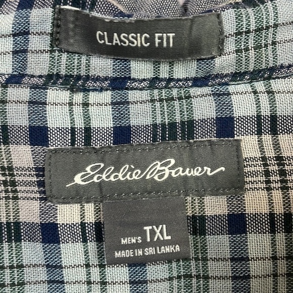 Eddie Bauer classic fit button up shacket with plaid lining size TXL - Picture 4 of 4